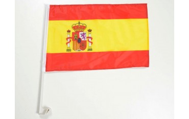 Car flag Car flag Spain flag with bracket for side window 30x45cm