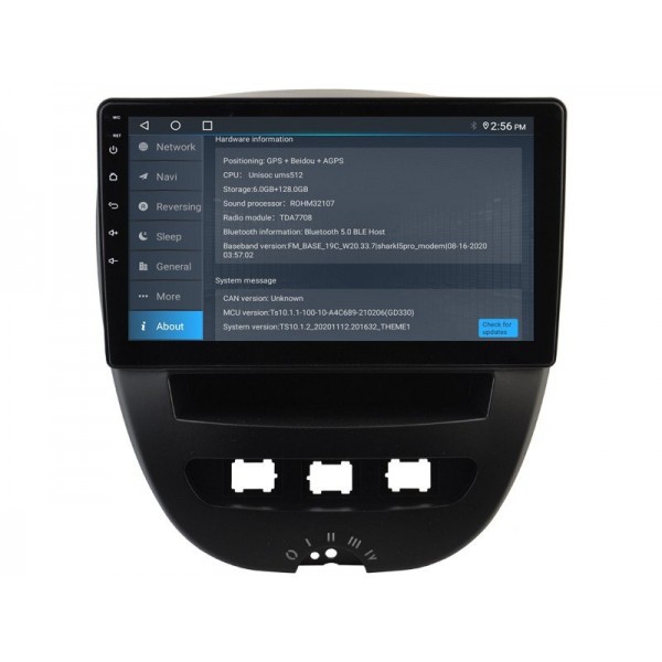 Radio GPS head unit Peugeot 107, Toyota Aygo, Citroen C1 2005 - 2014 screen 10.1 Android 14 TR4024