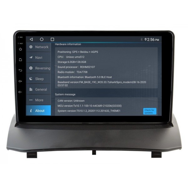 Radio GPS head unit Ford Fiesta MK7 screen 10.1 Android 14 TR4078