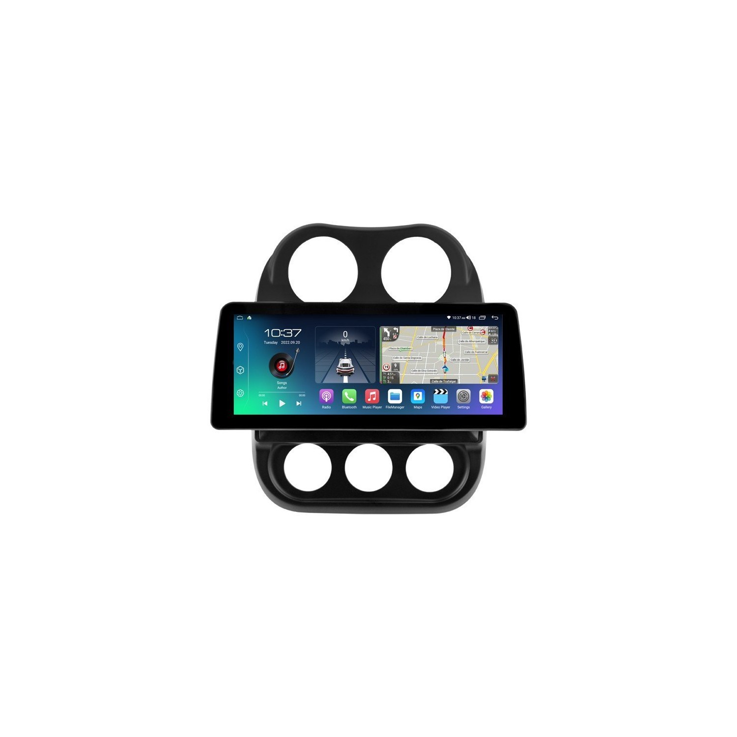 Pantalla ultra fina 12.3" GPS Jeep Compass y Patriot Android 13 4G LTE TR4109