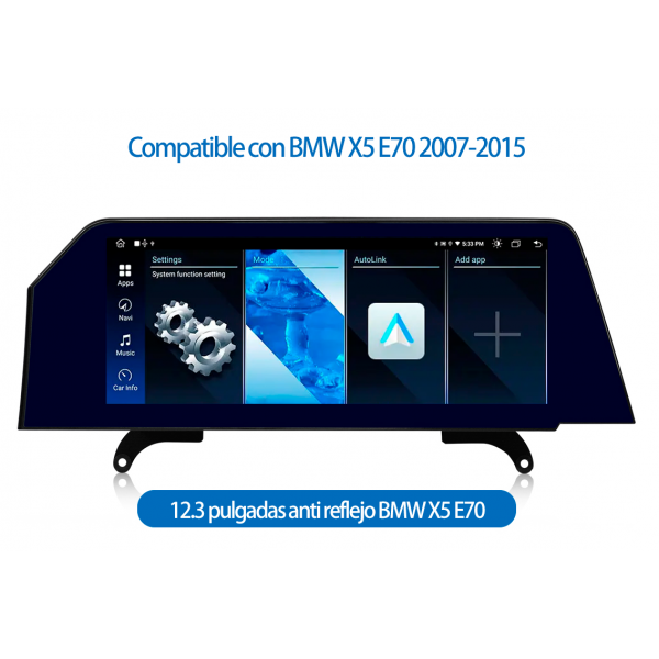 Pantalla 12.3" GPS BMW X5 E70 Android 13 4G LTE TR3983