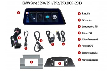 Head unit 12.3" GPS BMW 3 Series E90 / E91 / E92 / E93 Android 13 TR3996