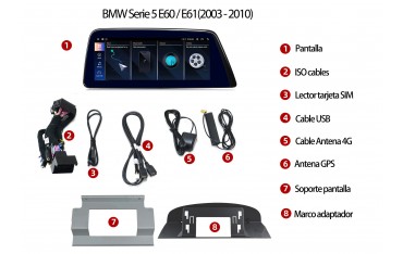 Head unit 12.3" GPS BMW 5 Series E60 / E61 Android 13 TR3997