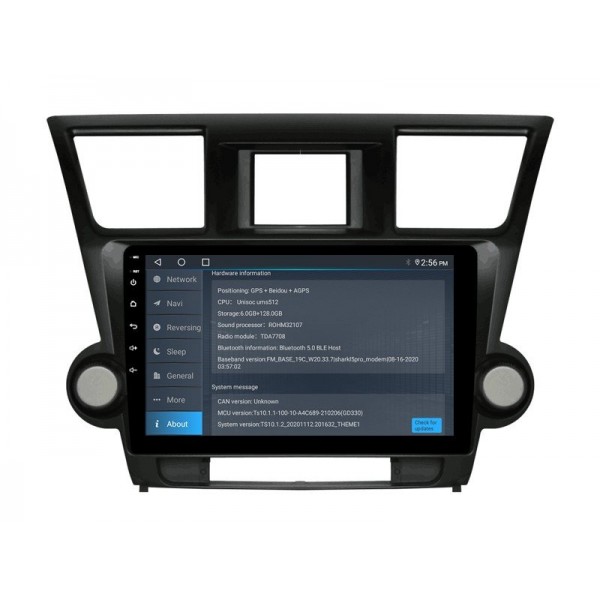Radio GPS head unit Toyota Highlander 2 XU40 screen 10.1 Android 14 TR4301