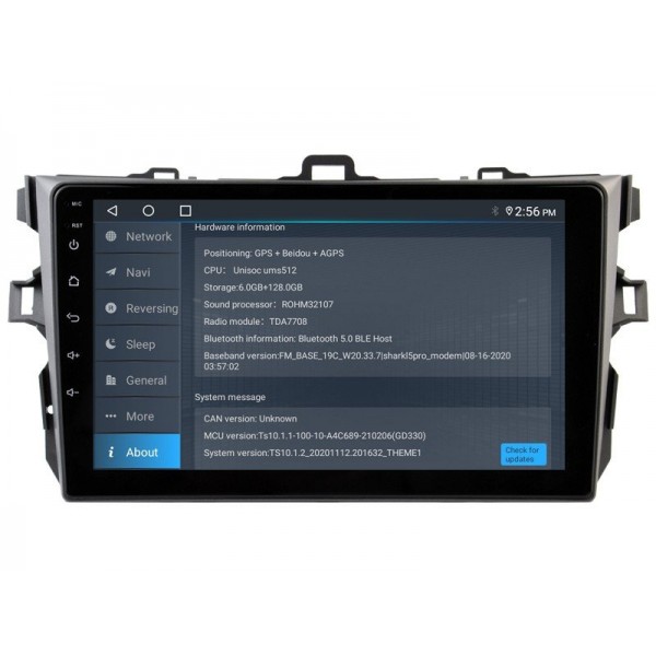 Radio GPS head unit Toyota Corolla E140 E150 screen 10.1 Android 14 TR4307