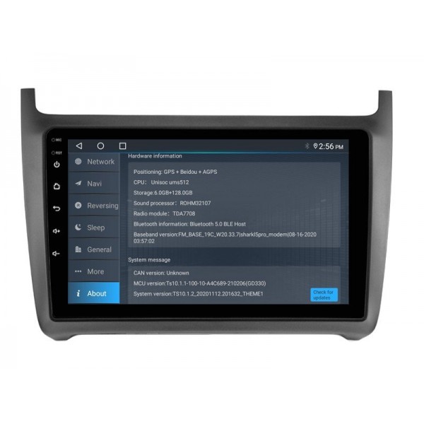 Radio navegador GPS Volkswagen Polo pantalla 10.1 Android 14 TR4349