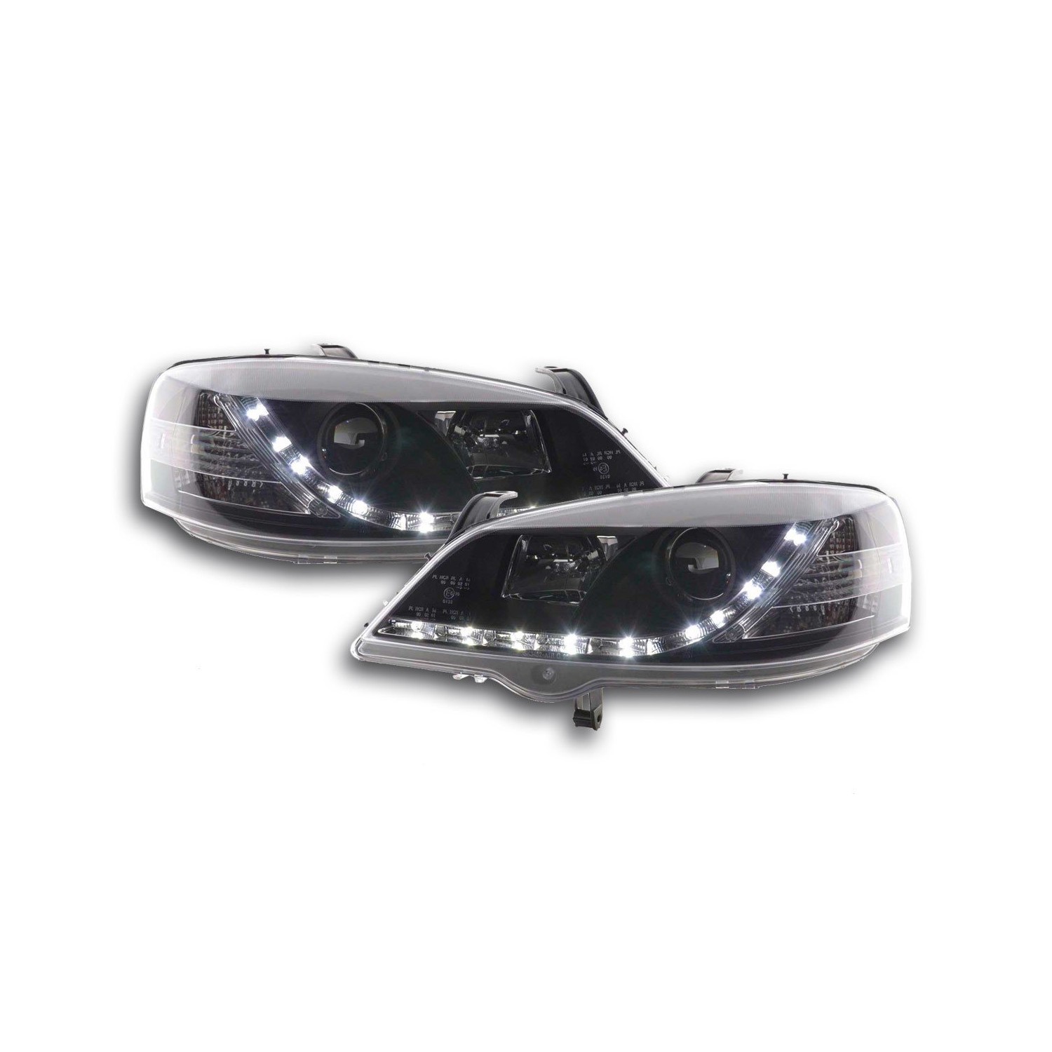 Daylight headlight LED DRL look Opel Astra G 98 03 black