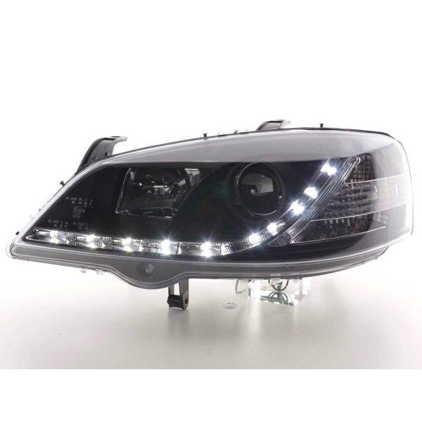 Daylight headlight LED DRL look Opel Astra G 98 03 black