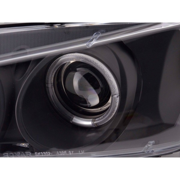 Headlight set Peugeot 306 97 00 black