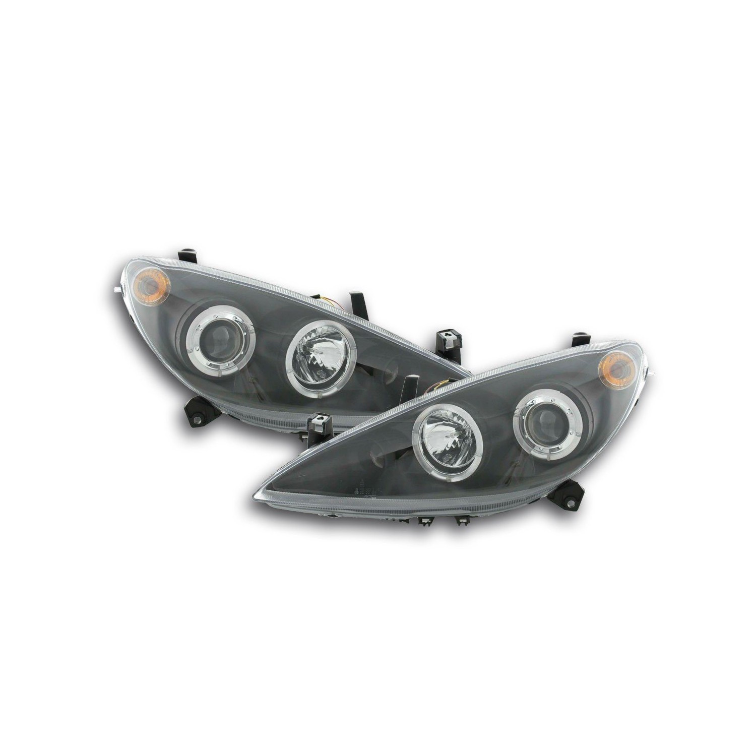 Headlight set Peugeot 307 01 06 black