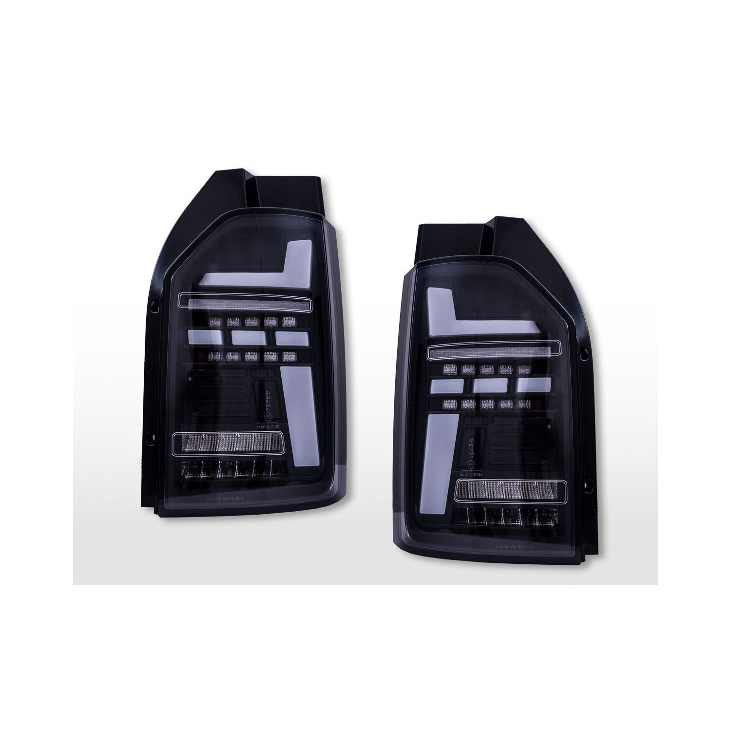 LED taillights set VW T6 year 16 19 tailgate door version black
