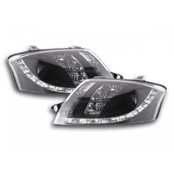 Headlight set Daylight LED daytime running lights Audi TT type 8N 98 06 black