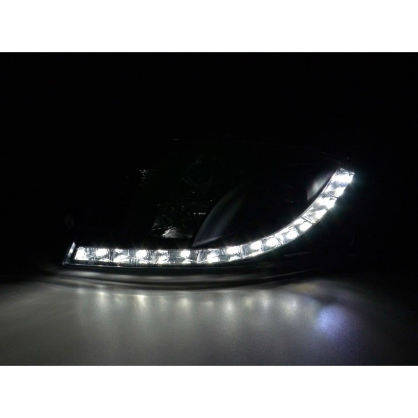 Headlight set Daylight LED daytime running lights Audi TT type 8N 98 06 black