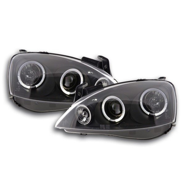 Headlight set Opel Corsa C 01 06 black