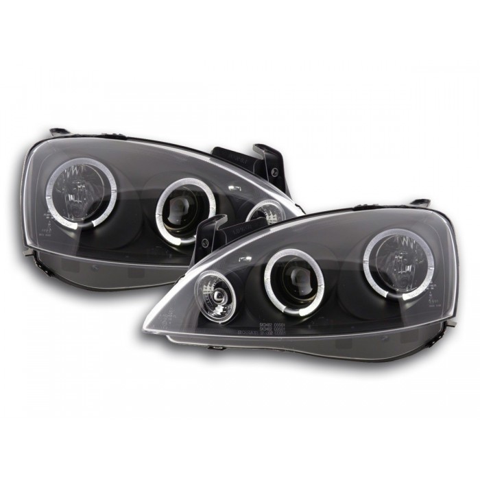 Headlight set Opel Corsa C 01 06 black