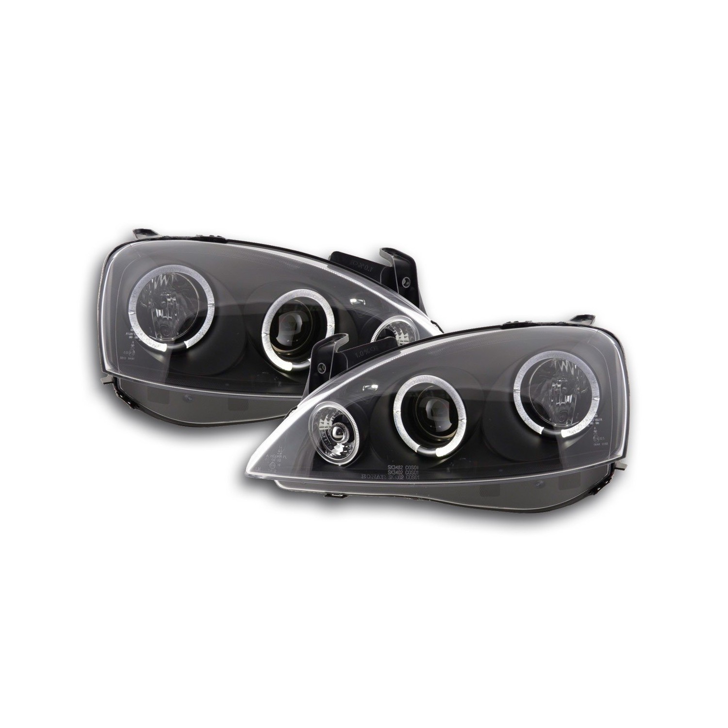 Headlight set Opel Corsa C 01 06 black
