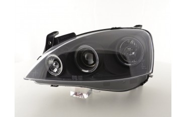 Headlight set Opel Corsa C 01 06 black