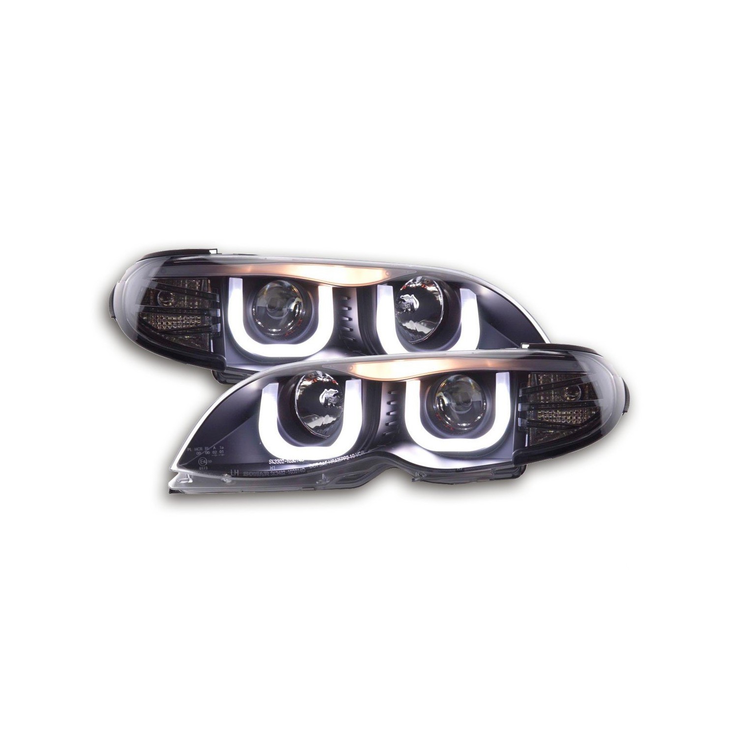 Daylight headlight LED DRL look BMW 3 series E46 Limo Touring 02 05 black for right hand drive