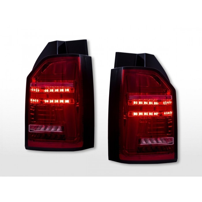 LED taillights set VW T6 year 16 19 original bulb tailgate door version red clear