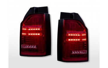 LED taillights set VW T6 year 16 19 original bulb tailgate door version red clear