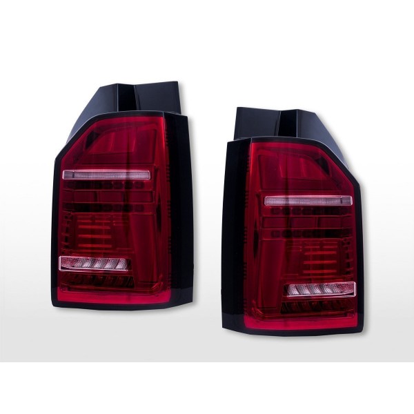 LED taillights set VW T6 year 16 19 original bulb tailgate door version red clear