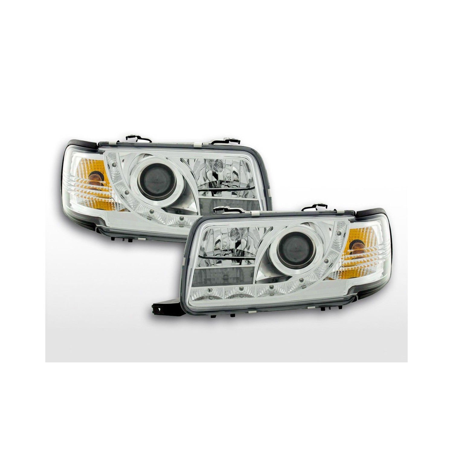 Daylight headlight LED DRL look Audi 80 type B4 91 94 chrome
