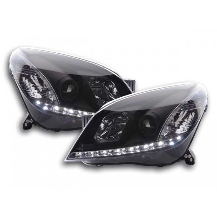 Daylight LED DRL look headlights Opel Astra H black