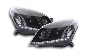 Daylight LED DRL look headlights Opel Astra H black