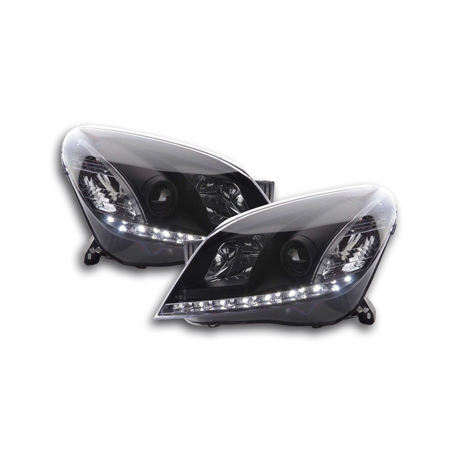 Daylight LED DRL look headlights Opel Astra H black