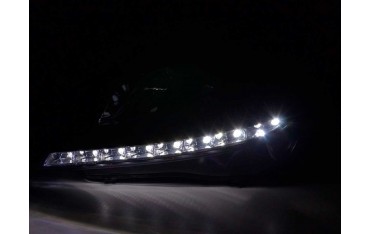 Daylight LED DRL look headlights Opel Astra H black