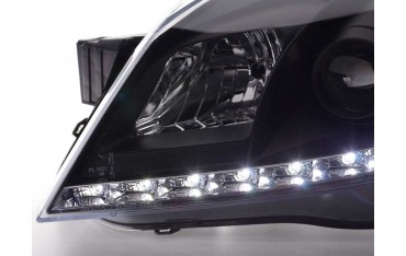 Daylight LED DRL look headlights Opel Astra H black