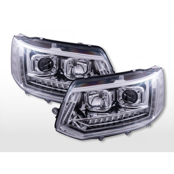 Halogen headlight set LED daytime running lights VW T5 year 10 15 chrome