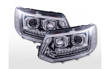 Halogen headlight set LED daytime running lights VW T5 year 10 15 chrome