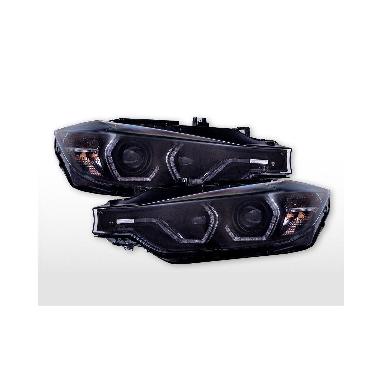 Xenon headlight set with LED daytime running lights BMW 3 Series F30 12 14 black