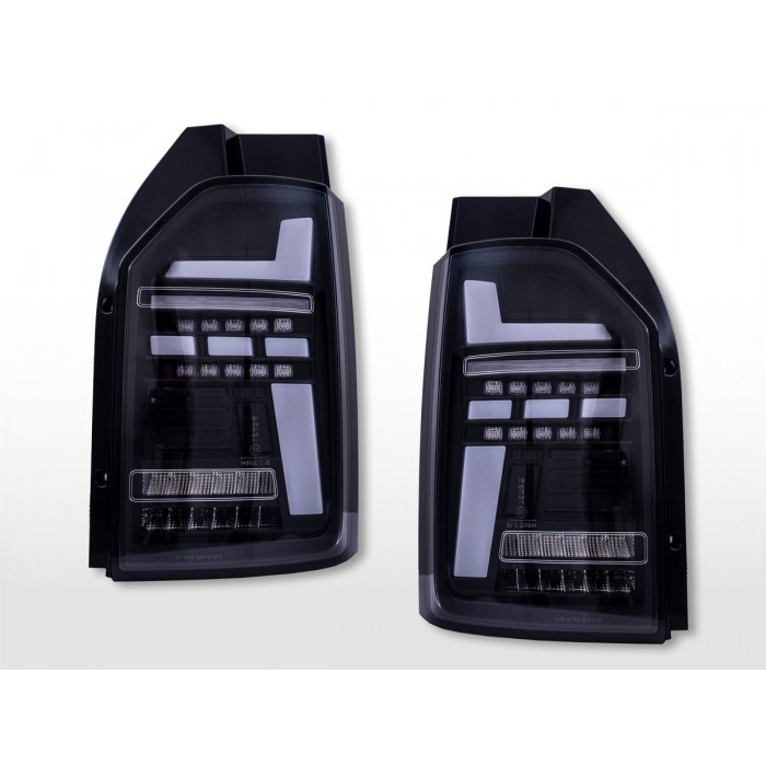 LED taillights set VW T6 year 16 21 tailgate door version black