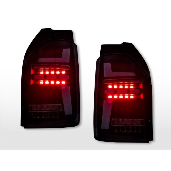 LED taillights set VW T6 year 16 21 tailgate door version black