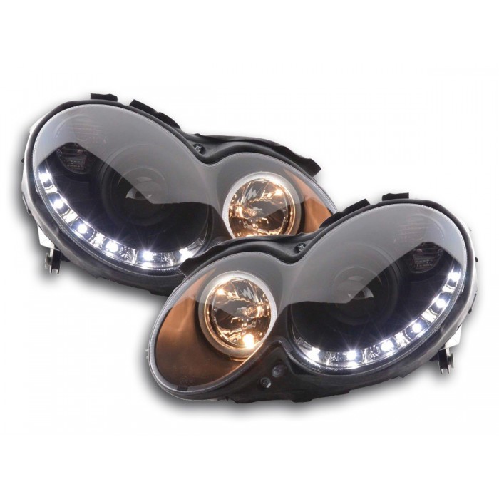 Daylight headlight LED DRL look Mercedes CLK type W209 04 09 black