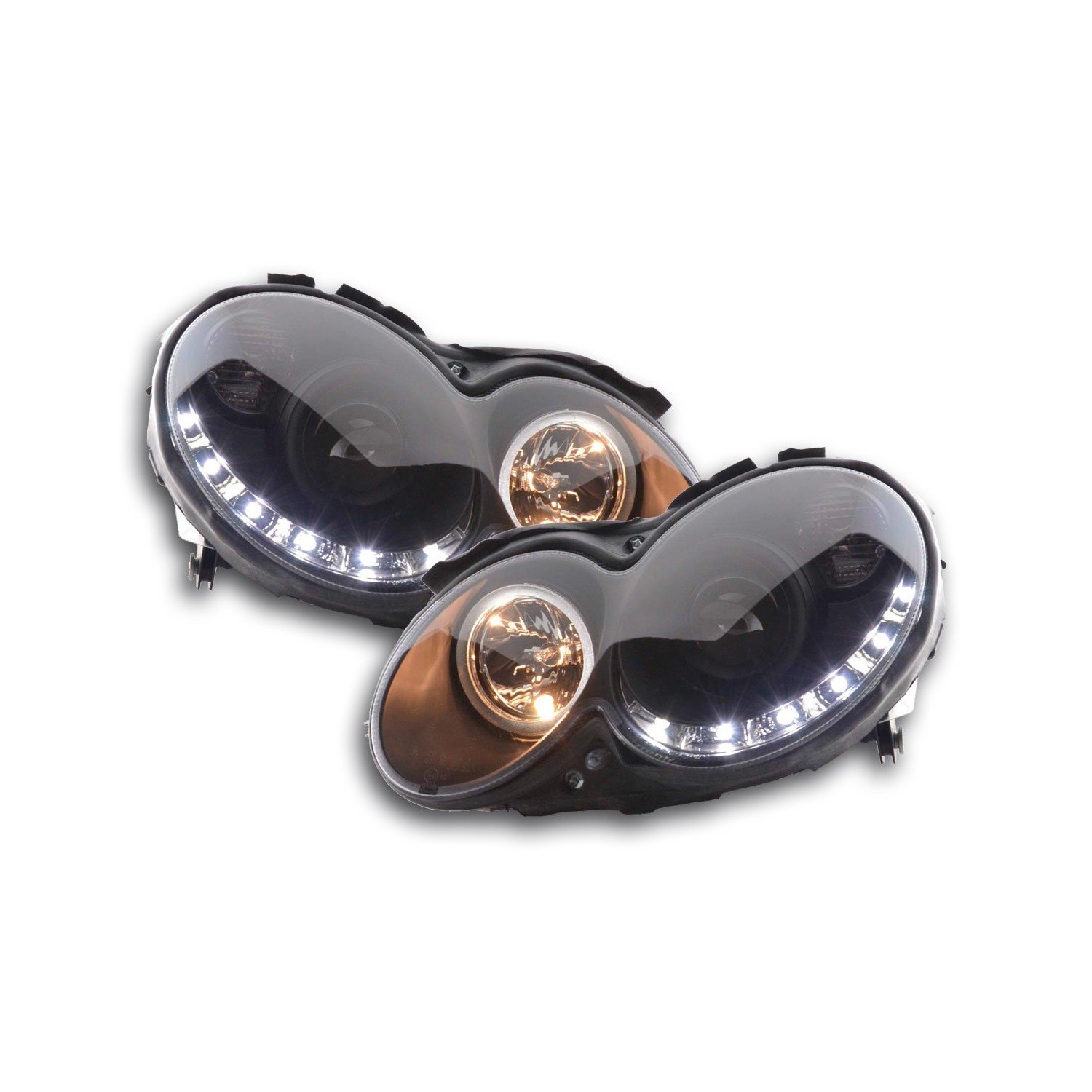 Daylight headlight LED DRL look Mercedes CLK type W209 04 09 black