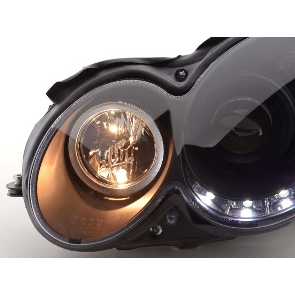 Daylight headlight LED DRL look Mercedes CLK type W209 04 09 black