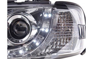 Daylight headlight LED DRL look VW Bus type T4 96 03 chrome