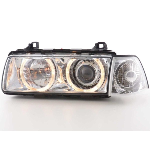 Headlights angel eyes BMW 3er Limo type E36 92 98 chrome