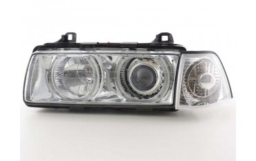 Headlights angel eyes BMW 3er Limo type E36 92 98 chrome