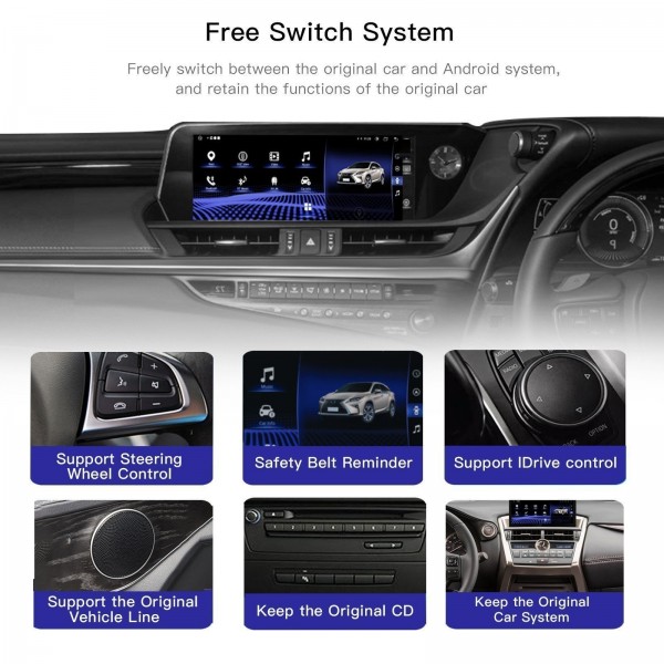 Head unit ultra thin screen 12.3" GPS Lexus ES RHD Android 13 TR4405
