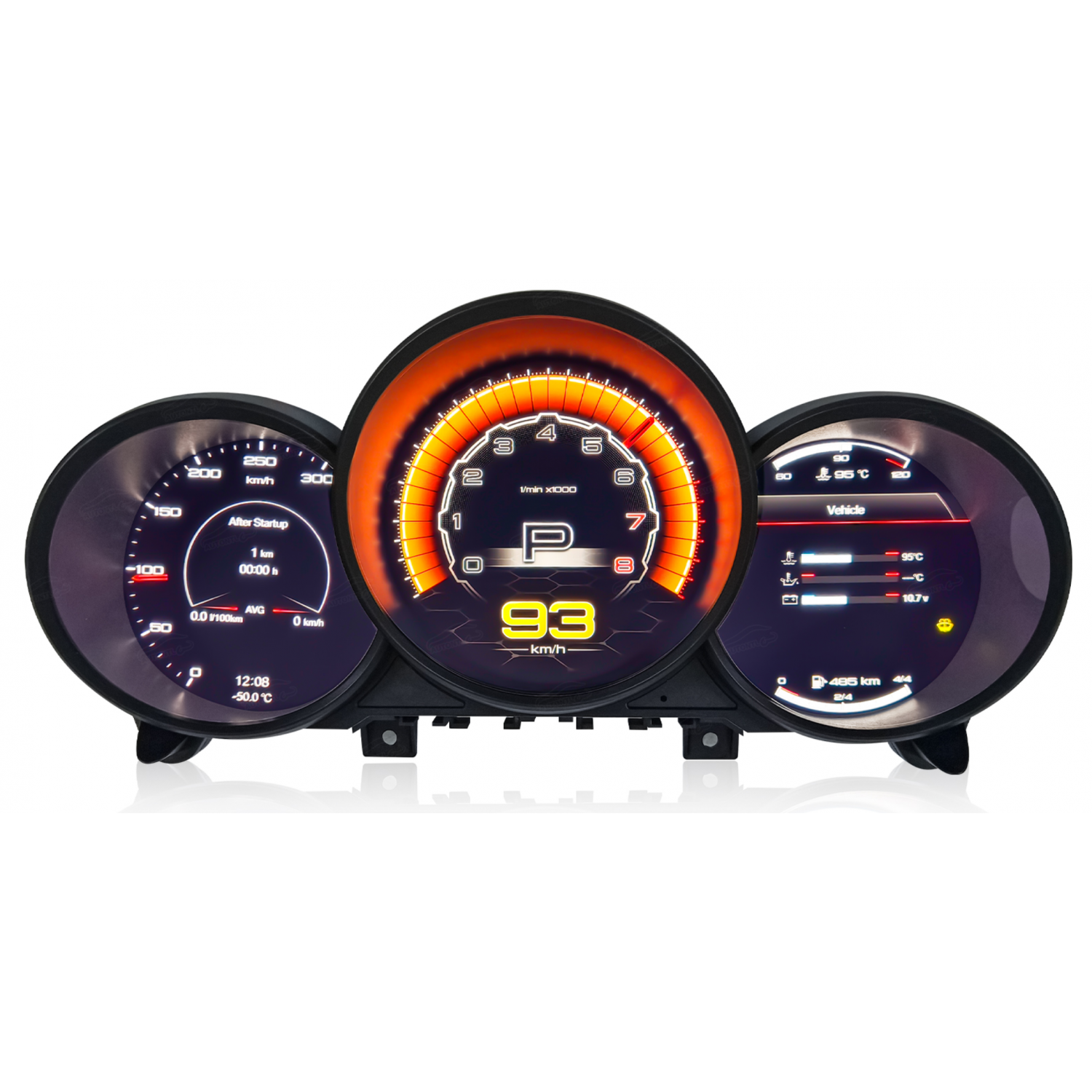 Digital dashboard Porsche 987 Boxster and Cayman 2005 to 2012 12.5″ Linux with Miracast TR4440