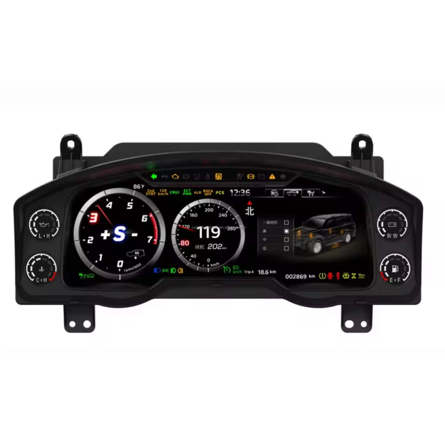 Cuadro de mandos digital Land Cruiser LC200 2007–2021 12,5″ Linux con Miracast TR4442
