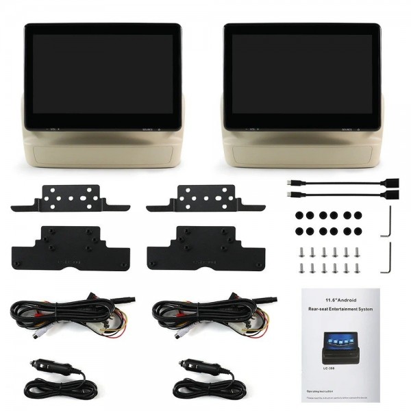 Reposacabezas con pantalla LCD 11,6” Android para Toyota Land Cruiser LC300 – Par TR4452