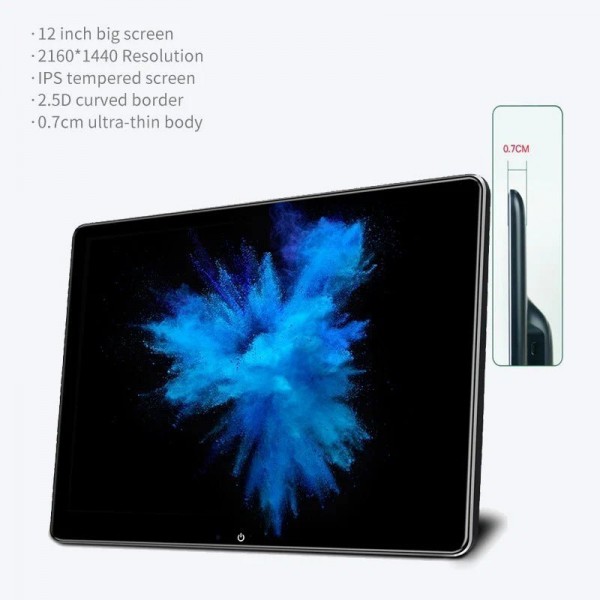 Universal 12.3” Android Headrest Monitor TR4453 | Dual HDMI & Type-C