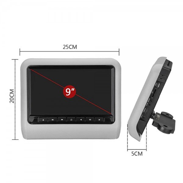 Reposacabezas universal con pantalla digital 9” TR4460