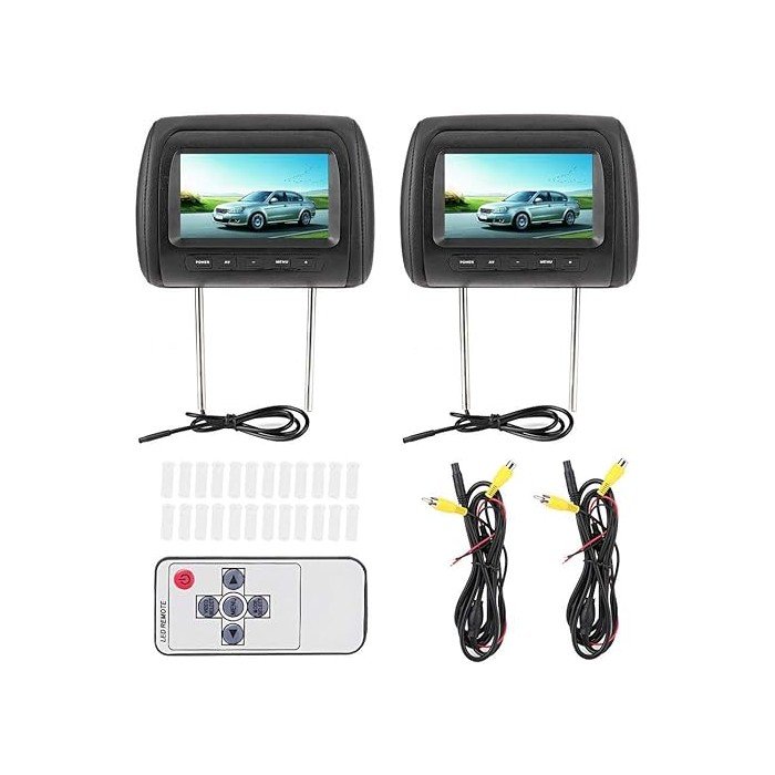 Pair of 7” Headrests MP5 C500S – With Cover or Without Cover – Dual AV Input – 2 Units TR4463