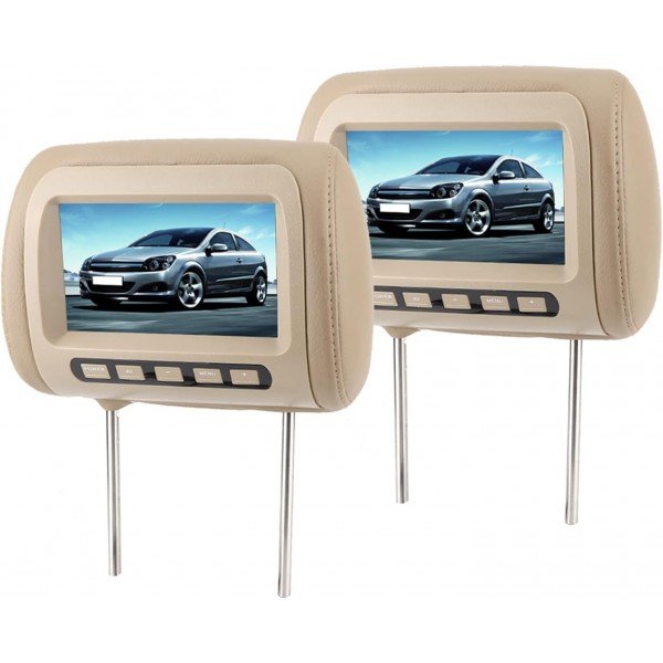 Pair of 7” Headrests MP5 C500S – With Cover or Without Cover – Dual AV Input – 2 Units TR4463